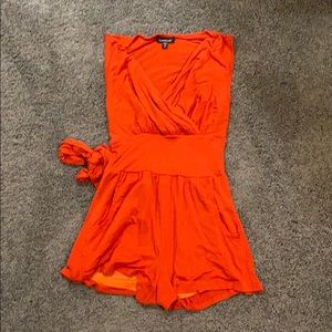 Bebe romper XXS orange red great condition!